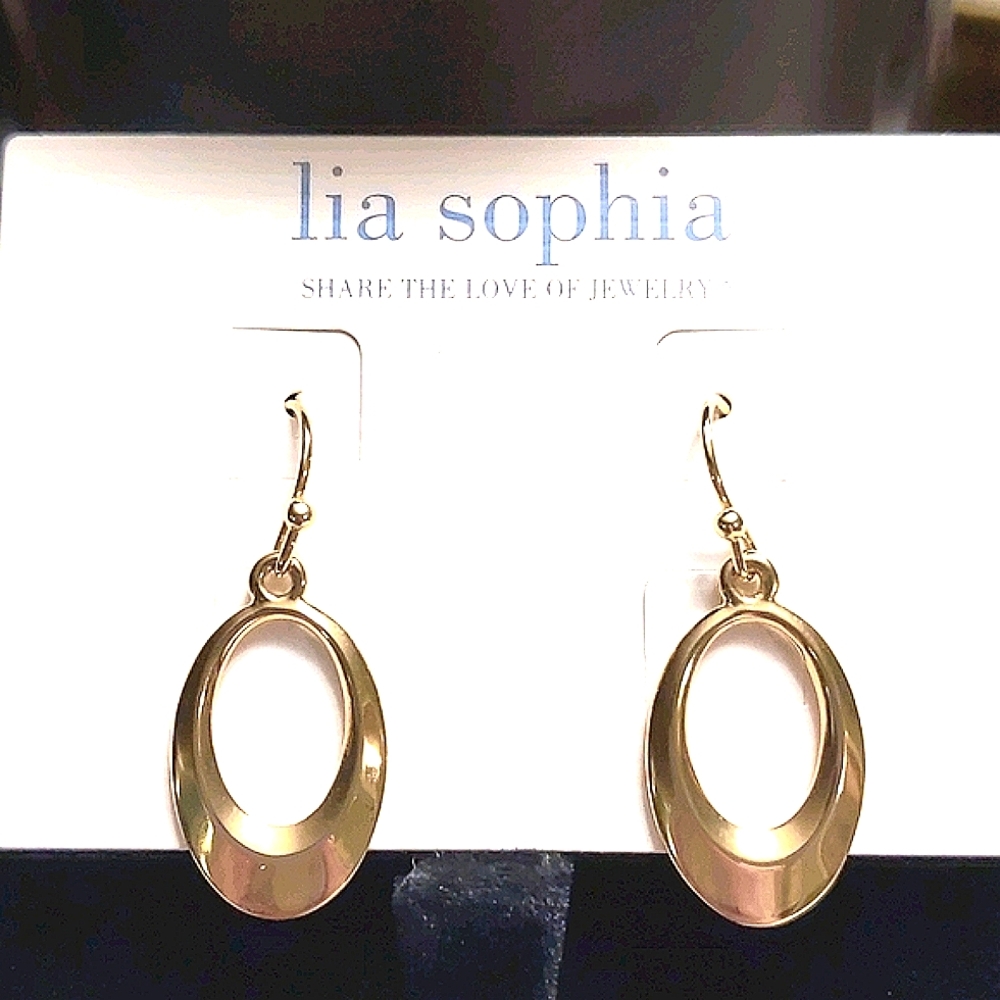 Lia Sophia Gold Oval Earrings